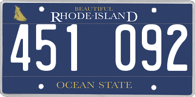 RI license plate 451092