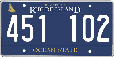 RI license plate 451102