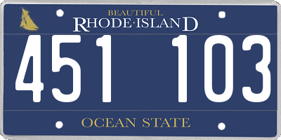 RI license plate 451103