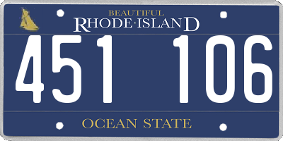 RI license plate 451106
