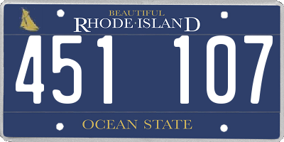 RI license plate 451107