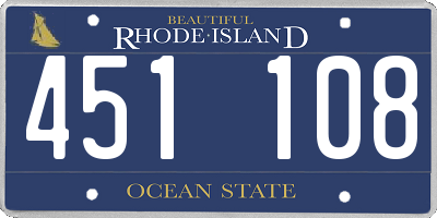 RI license plate 451108