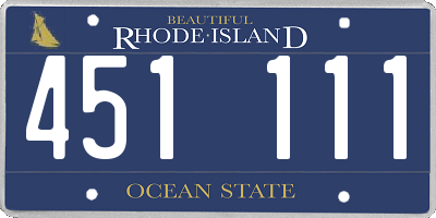 RI license plate 451111