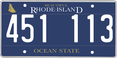 RI license plate 451113