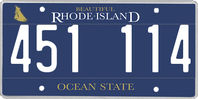 RI license plate 451114