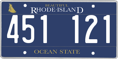 RI license plate 451121