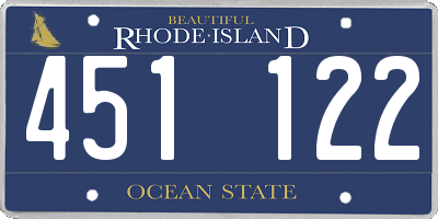 RI license plate 451122