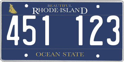 RI license plate 451123
