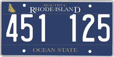 RI license plate 451125