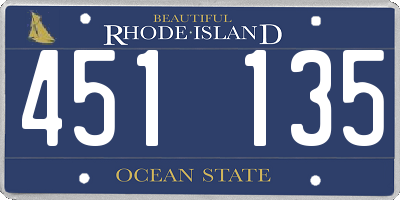 RI license plate 451135