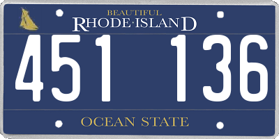 RI license plate 451136