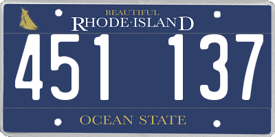 RI license plate 451137