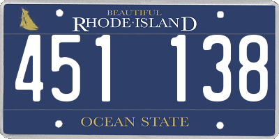 RI license plate 451138