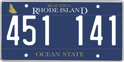 RI license plate 451141