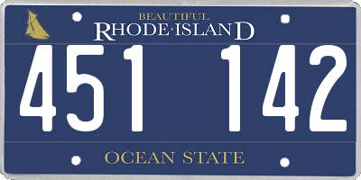 RI license plate 451142