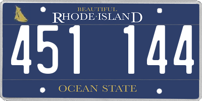 RI license plate 451144