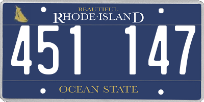 RI license plate 451147
