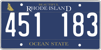 RI license plate 451183
