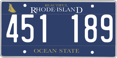 RI license plate 451189