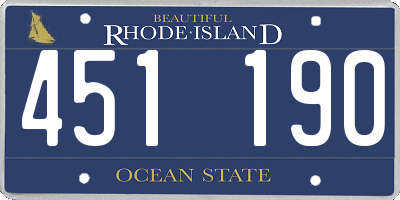 RI license plate 451190