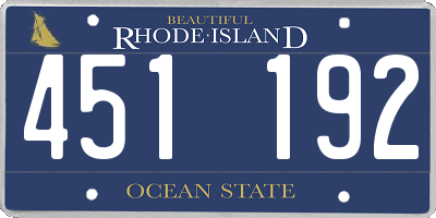 RI license plate 451192