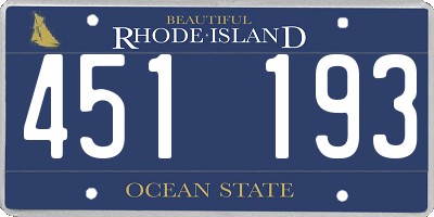 RI license plate 451193