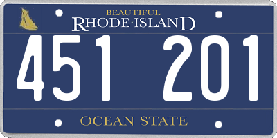RI license plate 451201