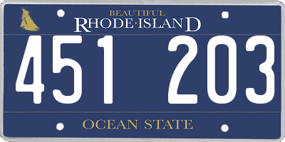 RI license plate 451203