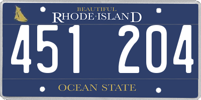 RI license plate 451204
