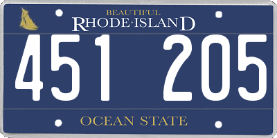 RI license plate 451205