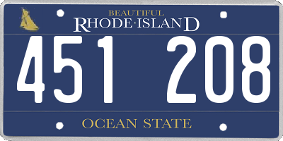 RI license plate 451208