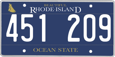 RI license plate 451209