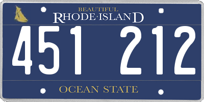RI license plate 451212