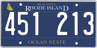 RI license plate 451213