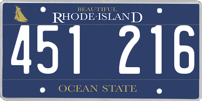 RI license plate 451216