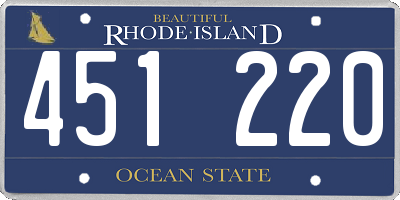 RI license plate 451220