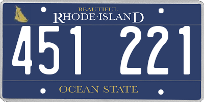 RI license plate 451221