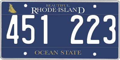 RI license plate 451223
