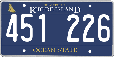 RI license plate 451226