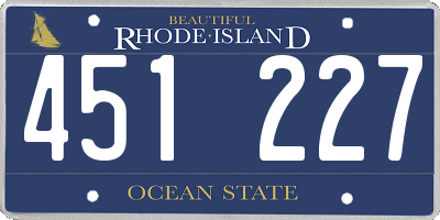RI license plate 451227