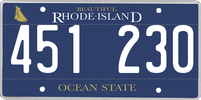 RI license plate 451230