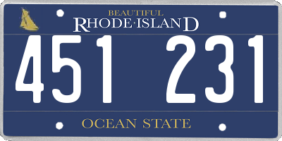 RI license plate 451231