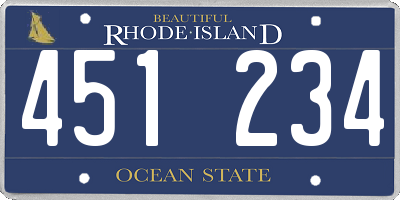 RI license plate 451234