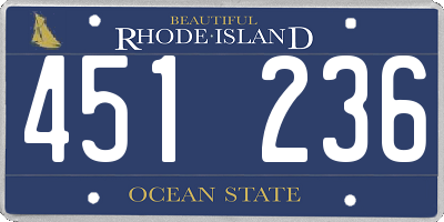 RI license plate 451236