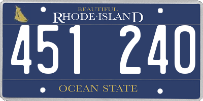 RI license plate 451240