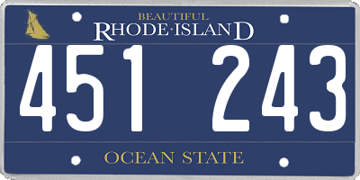 RI license plate 451243