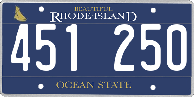 RI license plate 451250