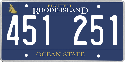RI license plate 451251