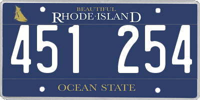 RI license plate 451254