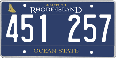 RI license plate 451257